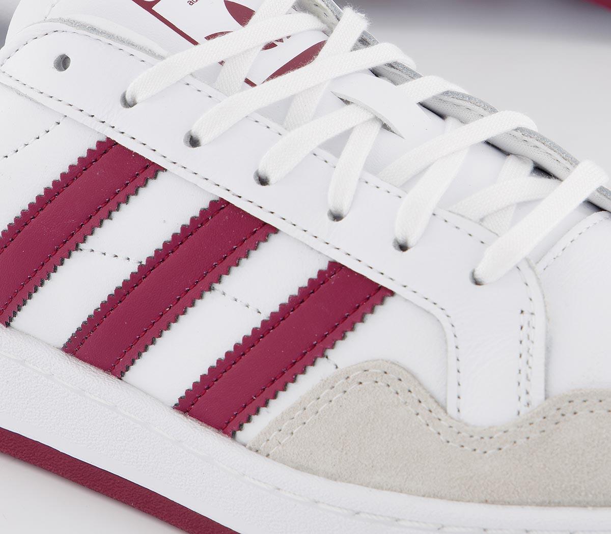 adidas originals team court trainers in white leather