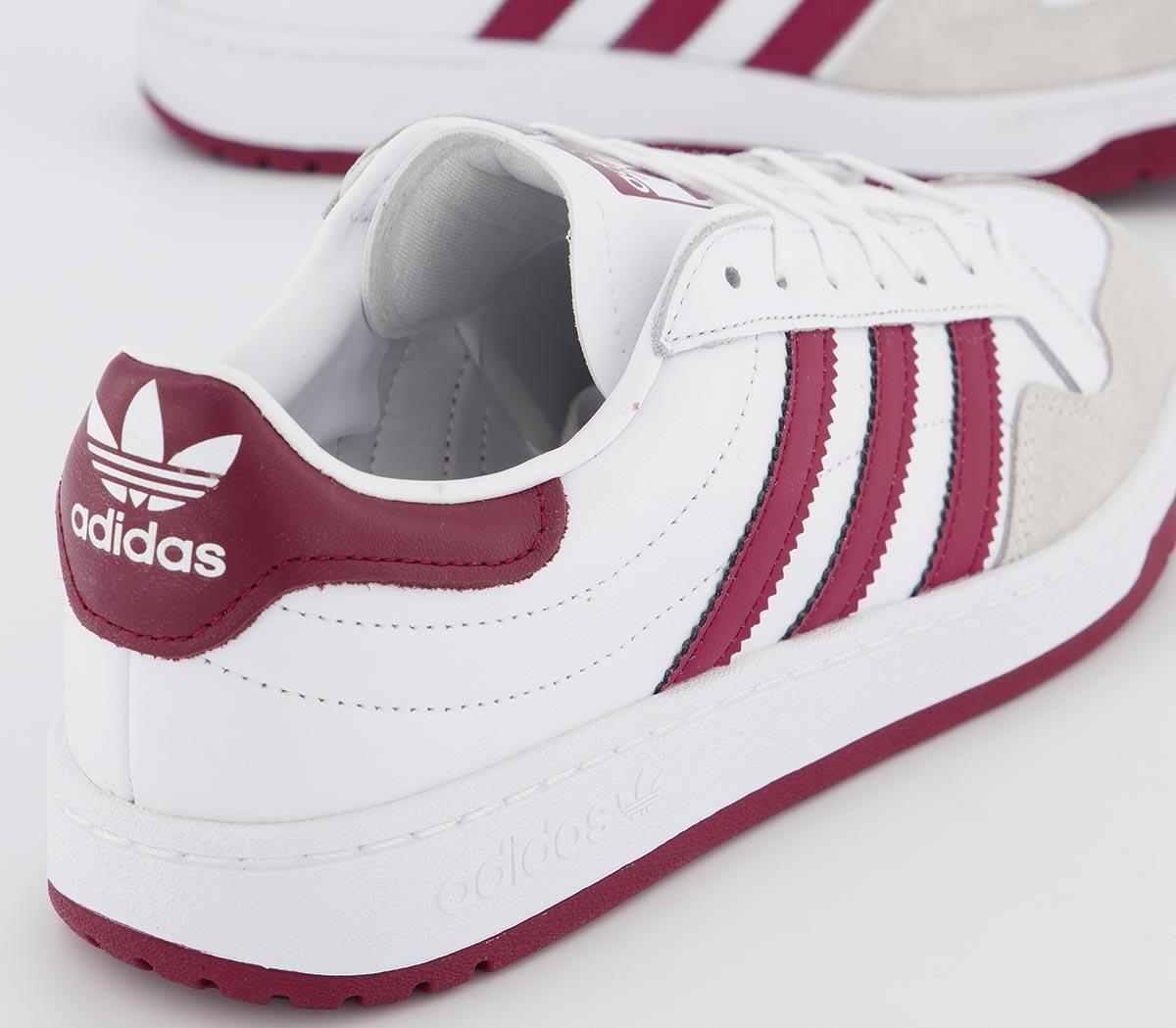 adidas originals team court trainers in white leather