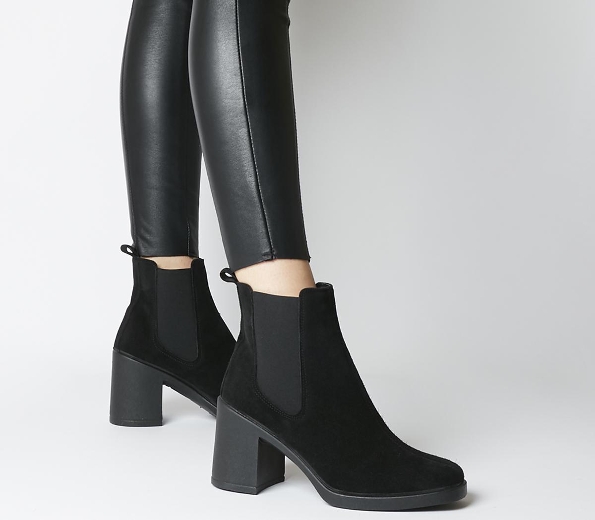 suede heeled chelsea boots womens