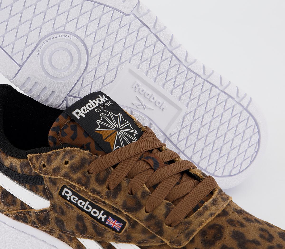 womens black and leopard print trainers