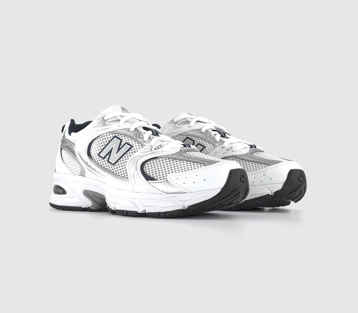 womens white and blue trainers