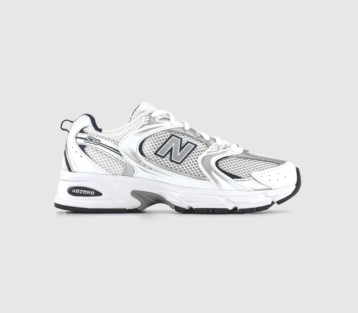 new balance white and blue