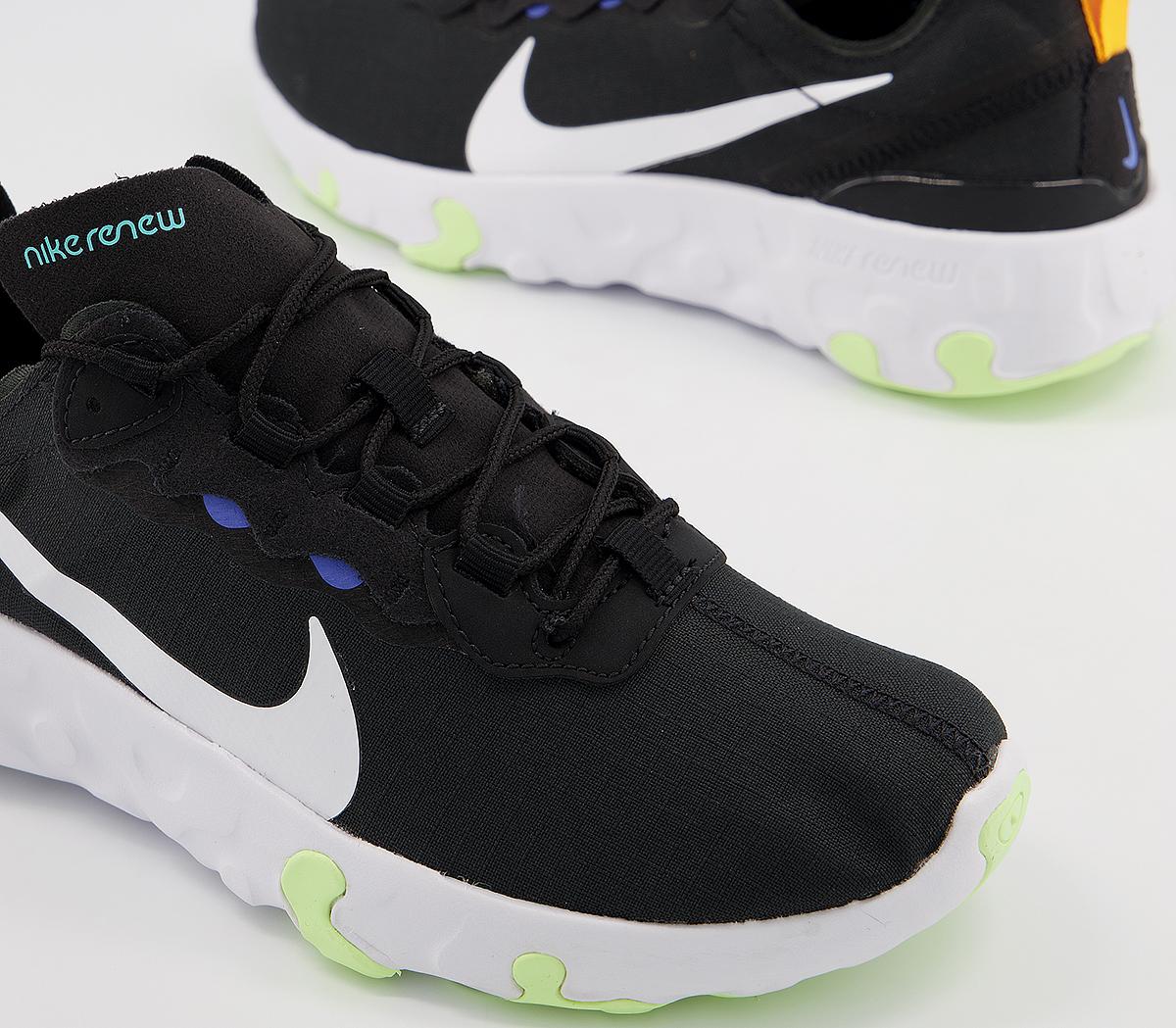 Nike Renew Element 55 Gs Trainers Black White Barely Volt Laser Orange - Unisex