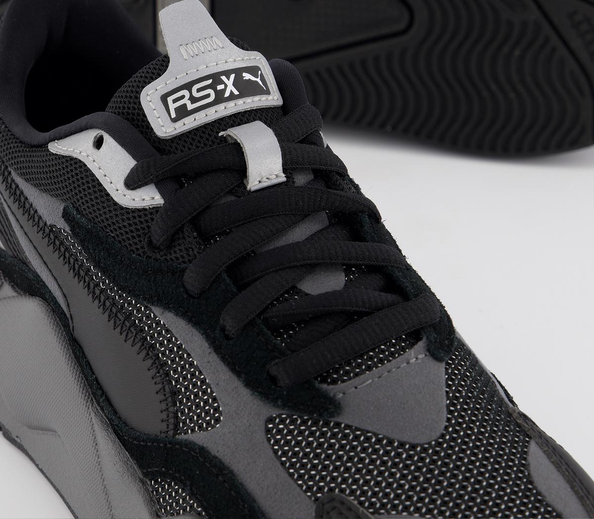 puma rs x puzzle men's black sneakers