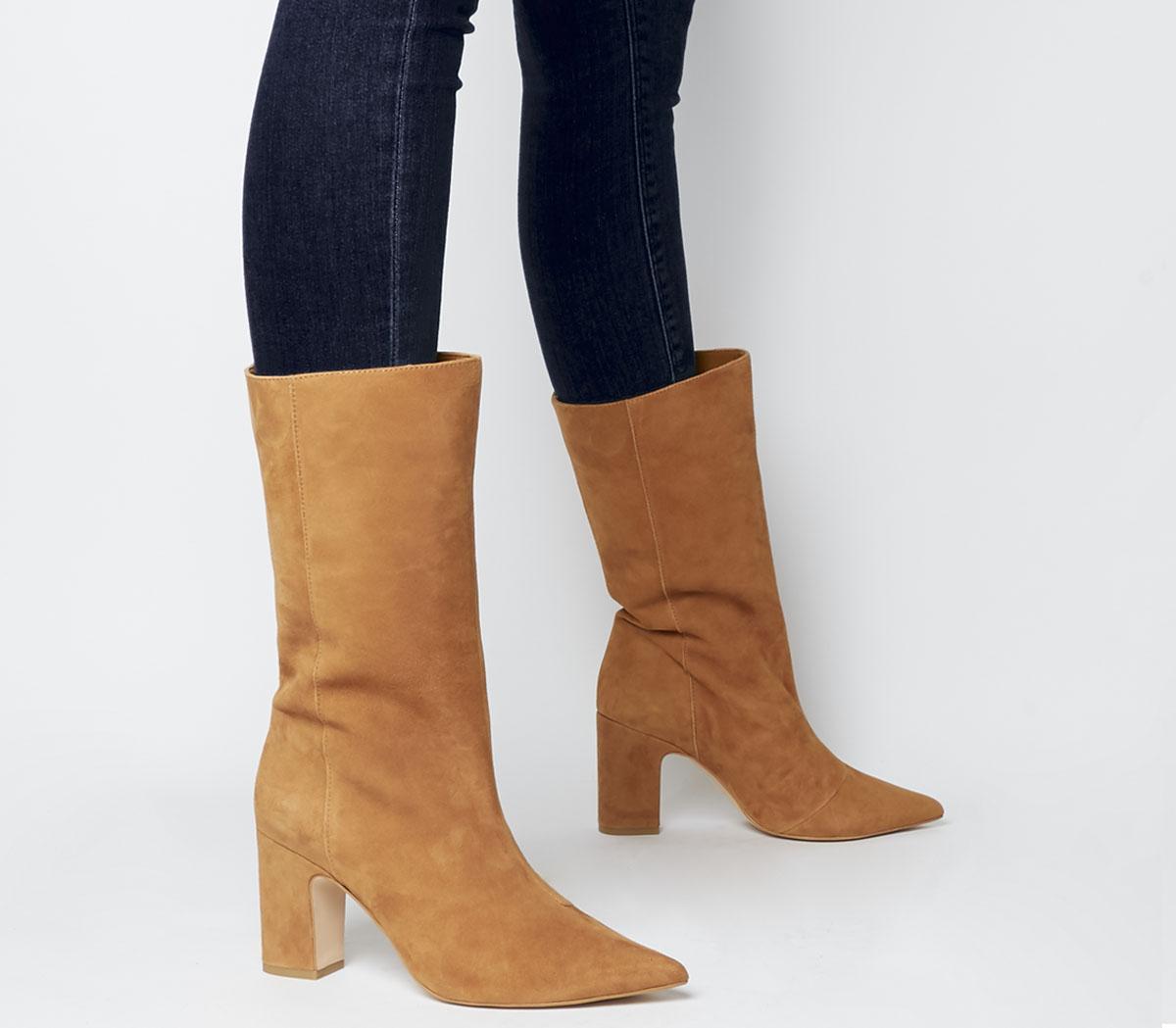 suede calf high boots