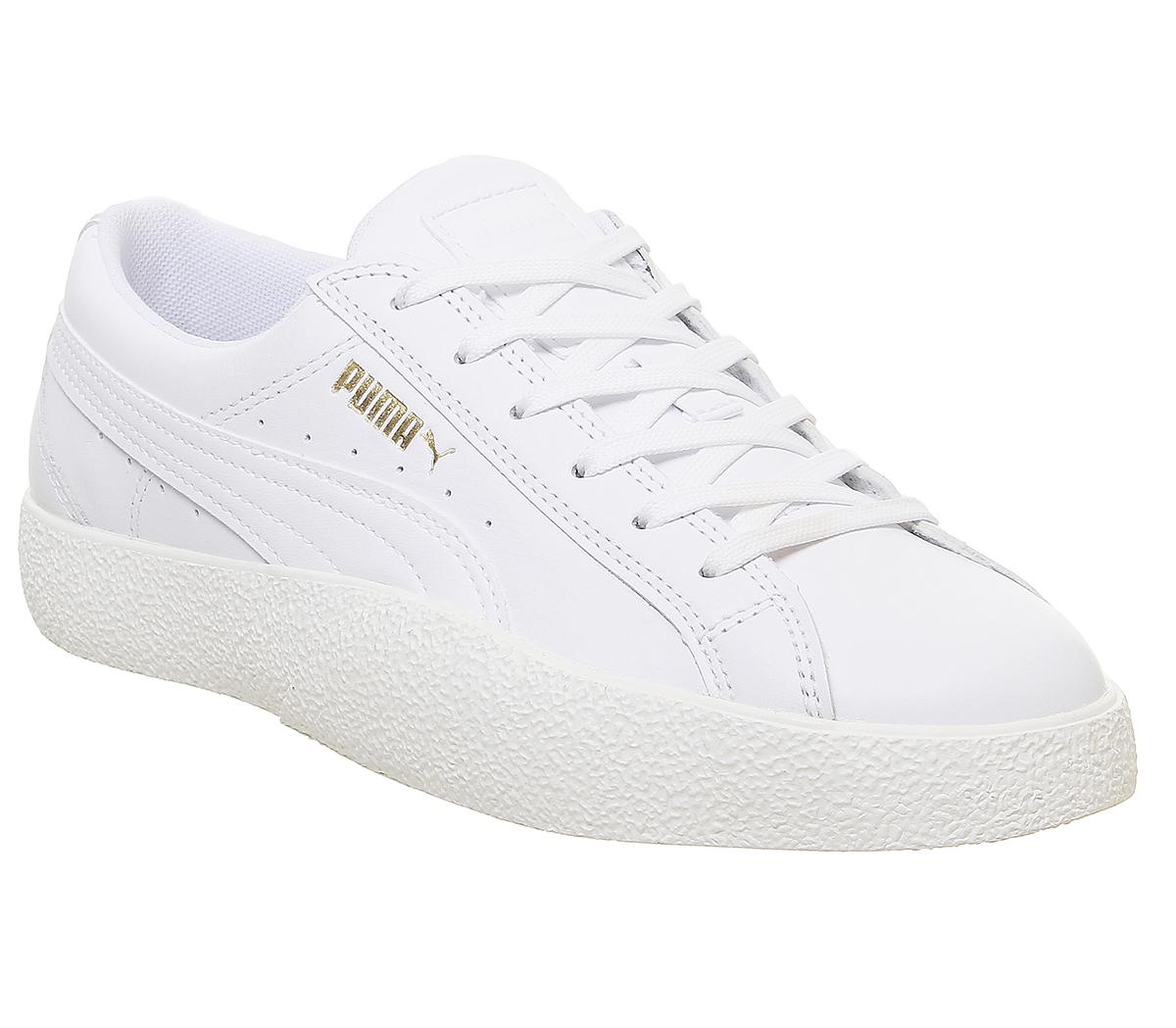 puma white and gold trainers