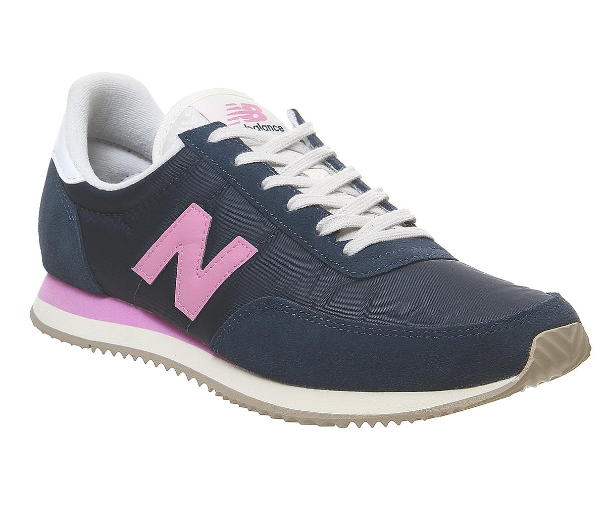 navy and pink trainers
