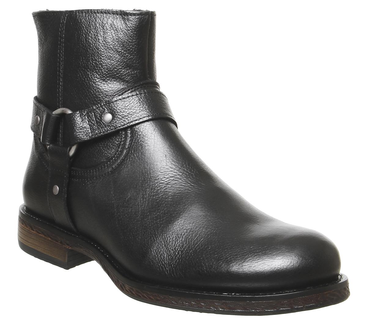 Office Bronco Harness Boot BLACK LEATHER,Schwarz,Hellbraun
