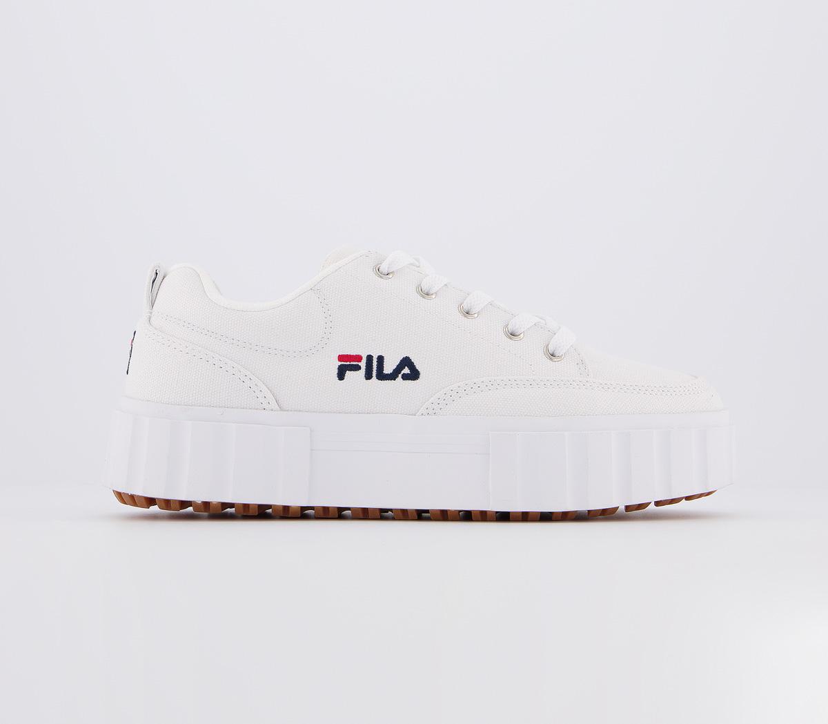Fila Sandblast Low Trainers White Navy Red - Hers trainers