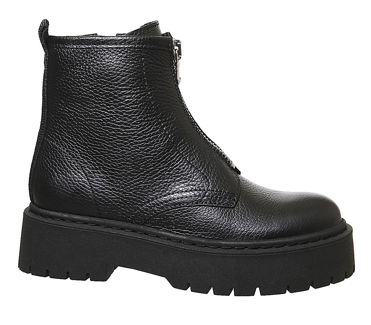 topshop zip front chunky boots