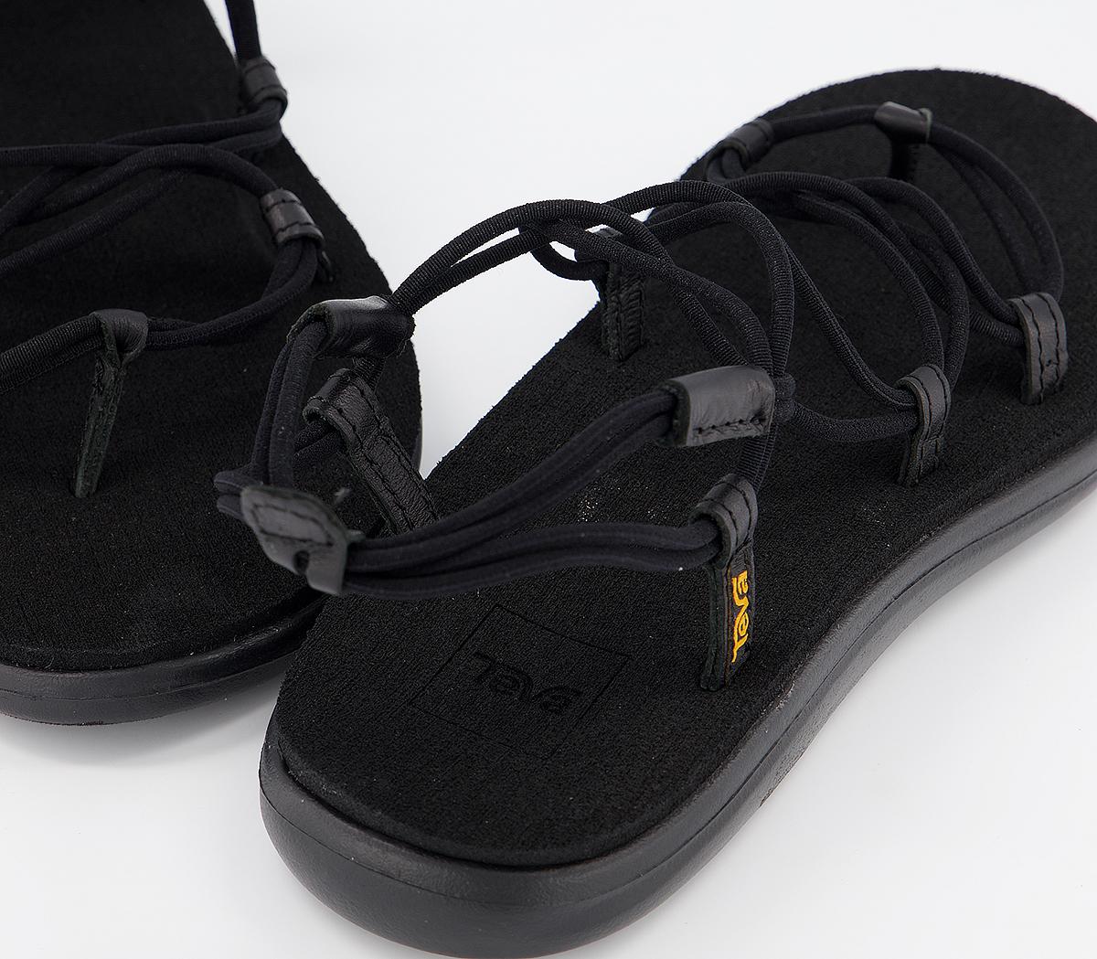 teva voya infinity lace up sandals in black