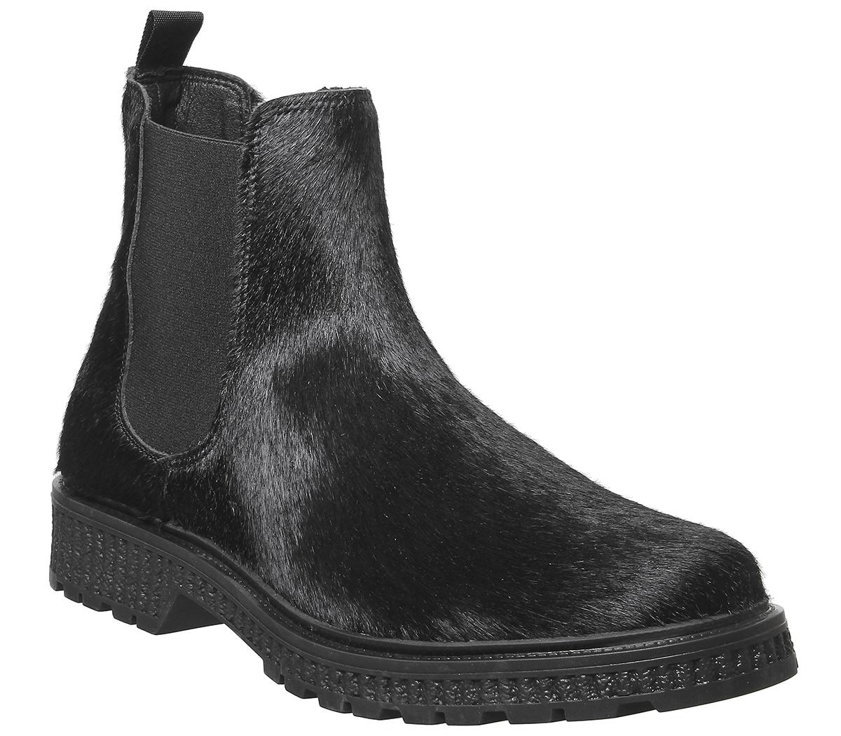 Boar Chelsea Boot Black Pony Hair - Boots