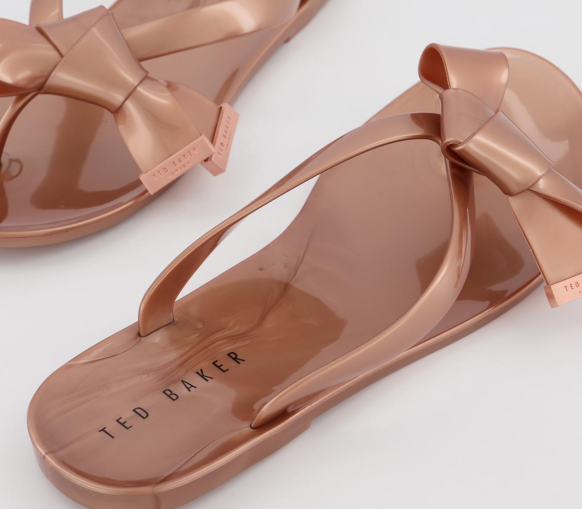 Ted baker rose gold flip flops online