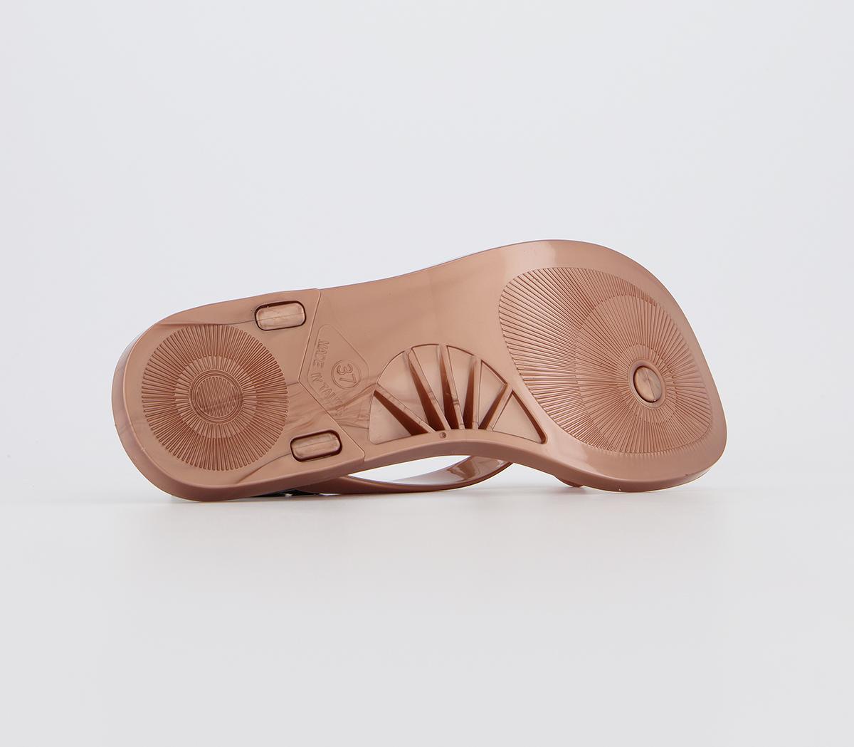rose gold flip flops ted baker