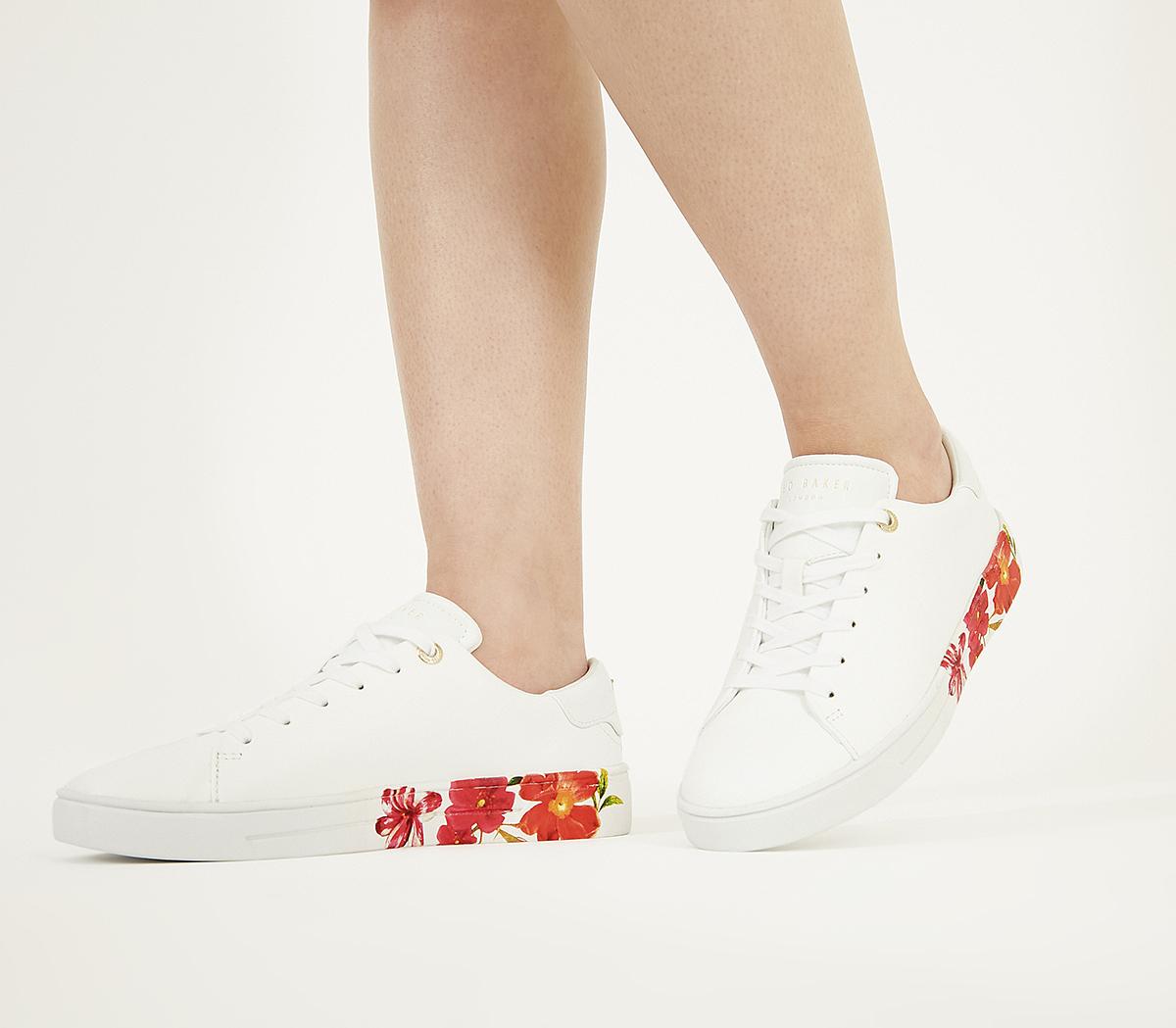 ted baker white floral trainers