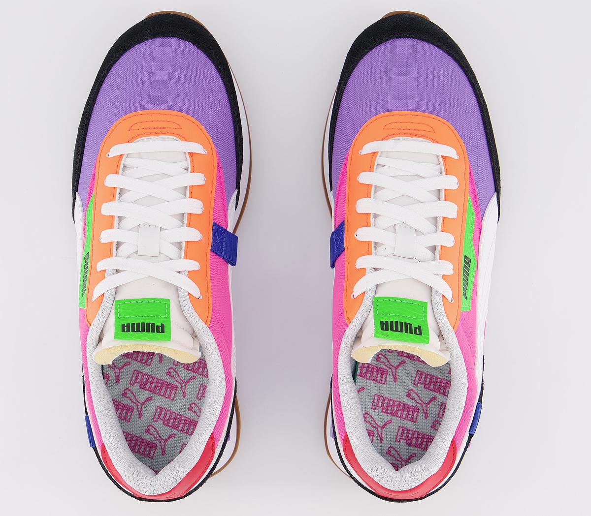purple racing shoes