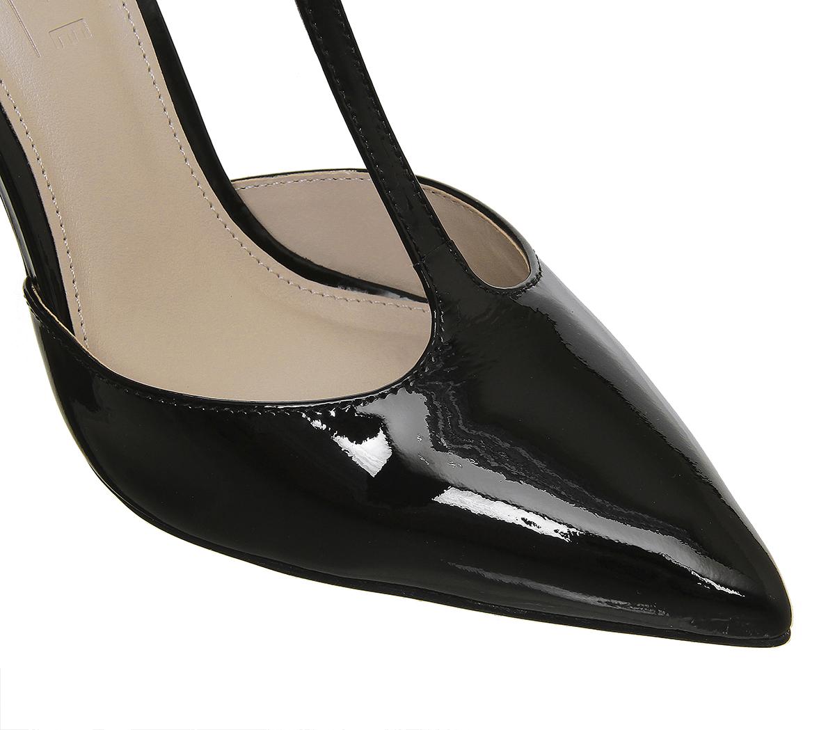 Office Hardworker- T-bar Court Heels Black Patent Leather - High Heels