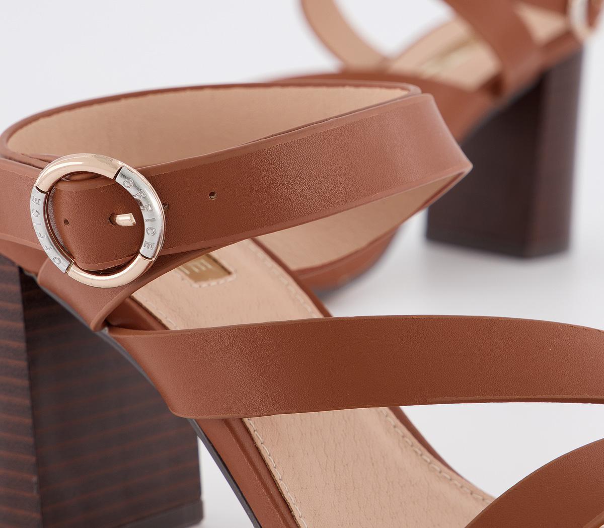 tan strappy block heels