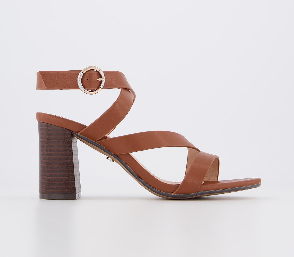 tan strappy block heels
