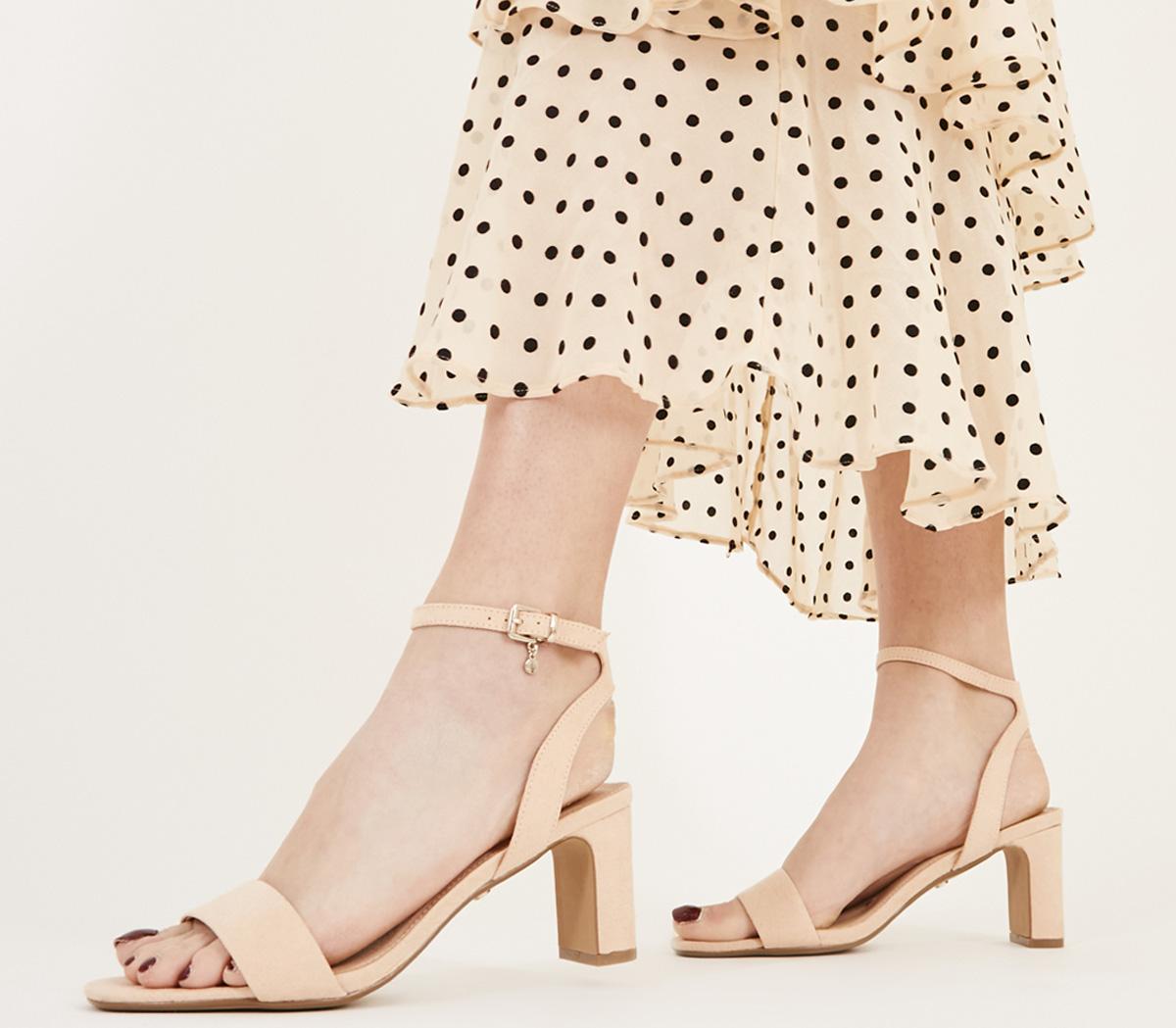 mid block heel sandals nude