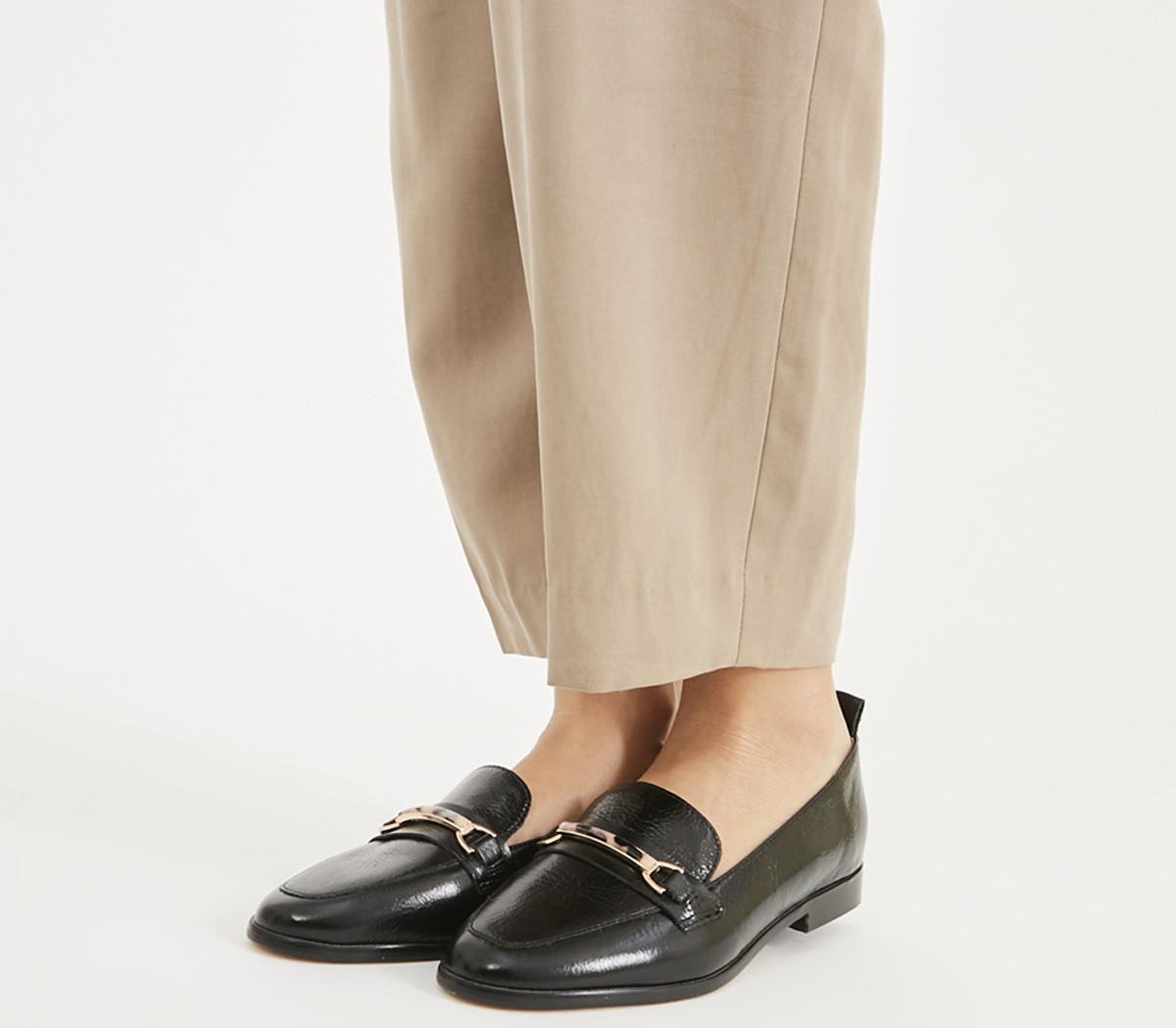 Office Few- Feature Trim Loafer BLACK LEATHER,Schwarz,Naturfarben