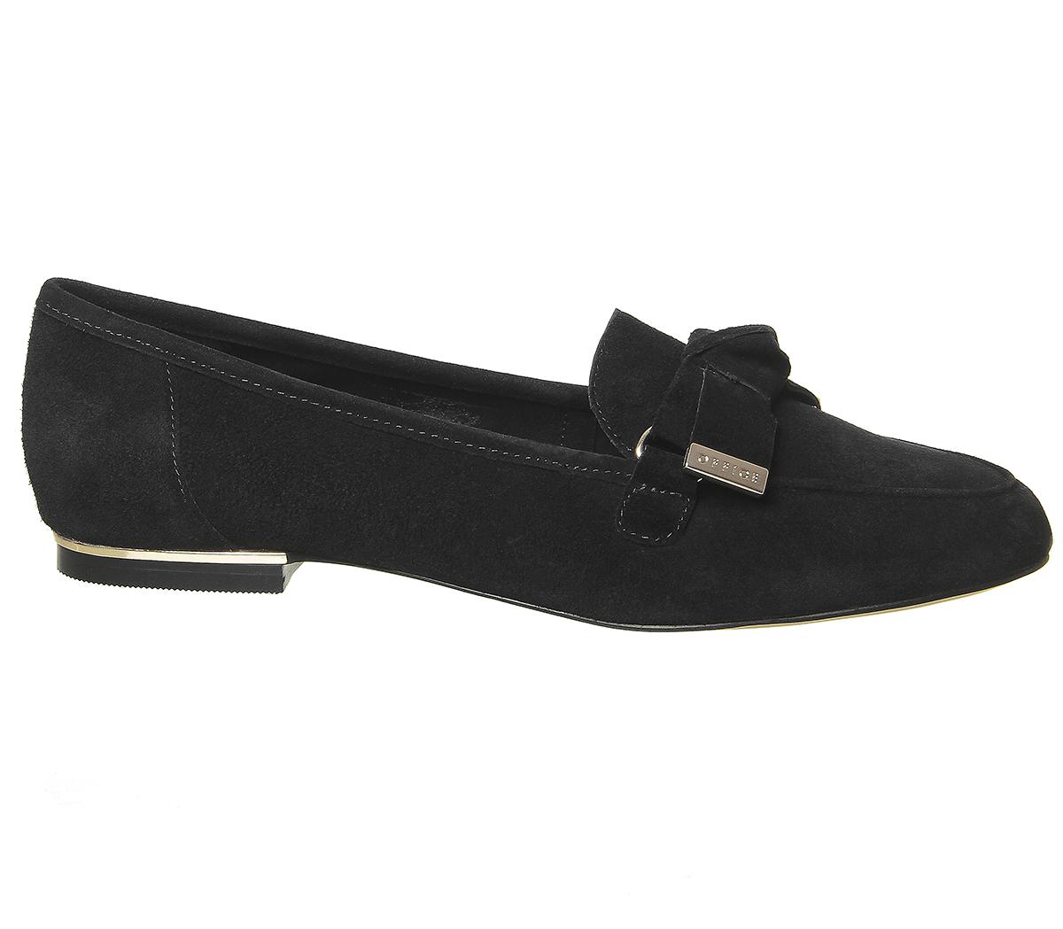 bow loafers black