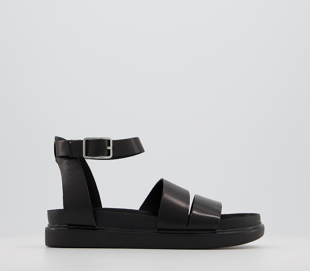 thick black strap sandals