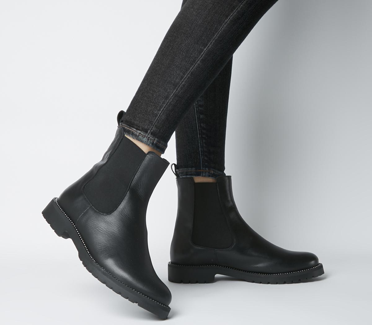 black ankle boots with diamante