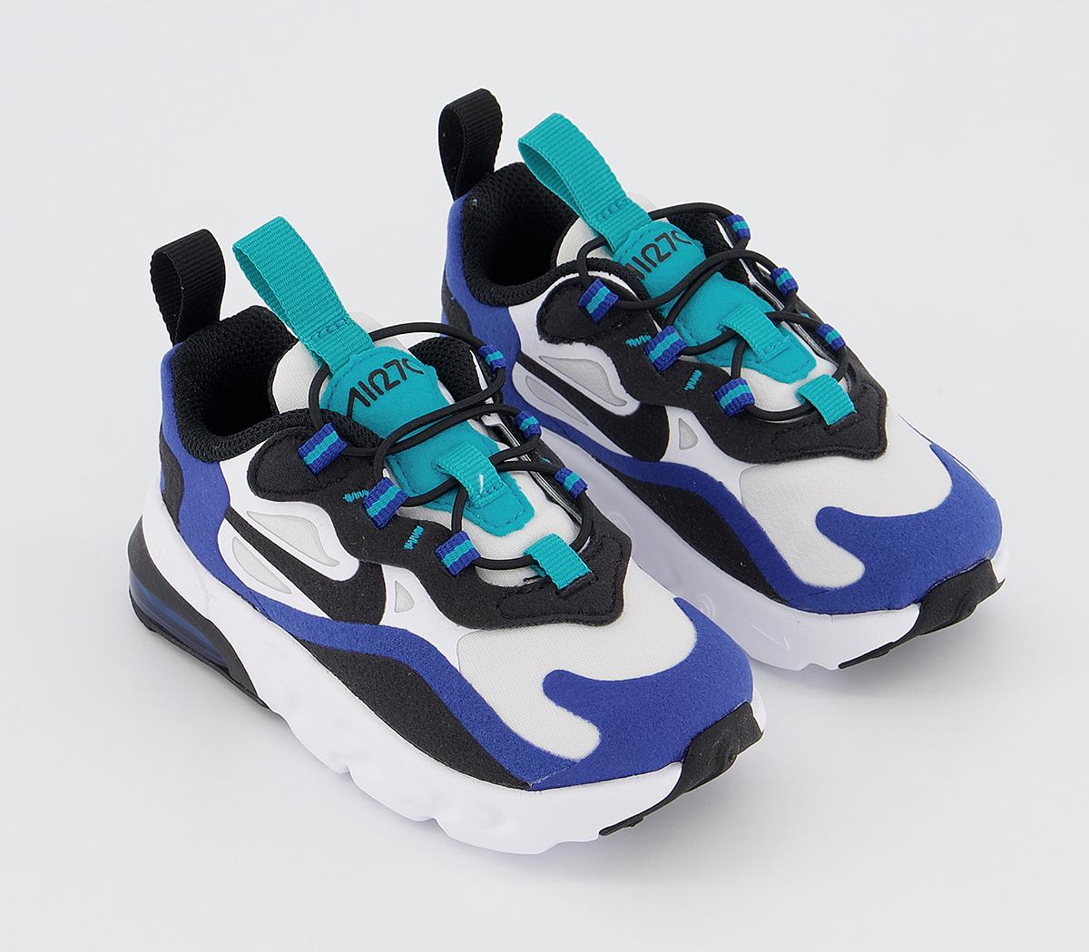 Nike Air Max 270 React Infant Trainers White Black Hyper Blue Oracle ...