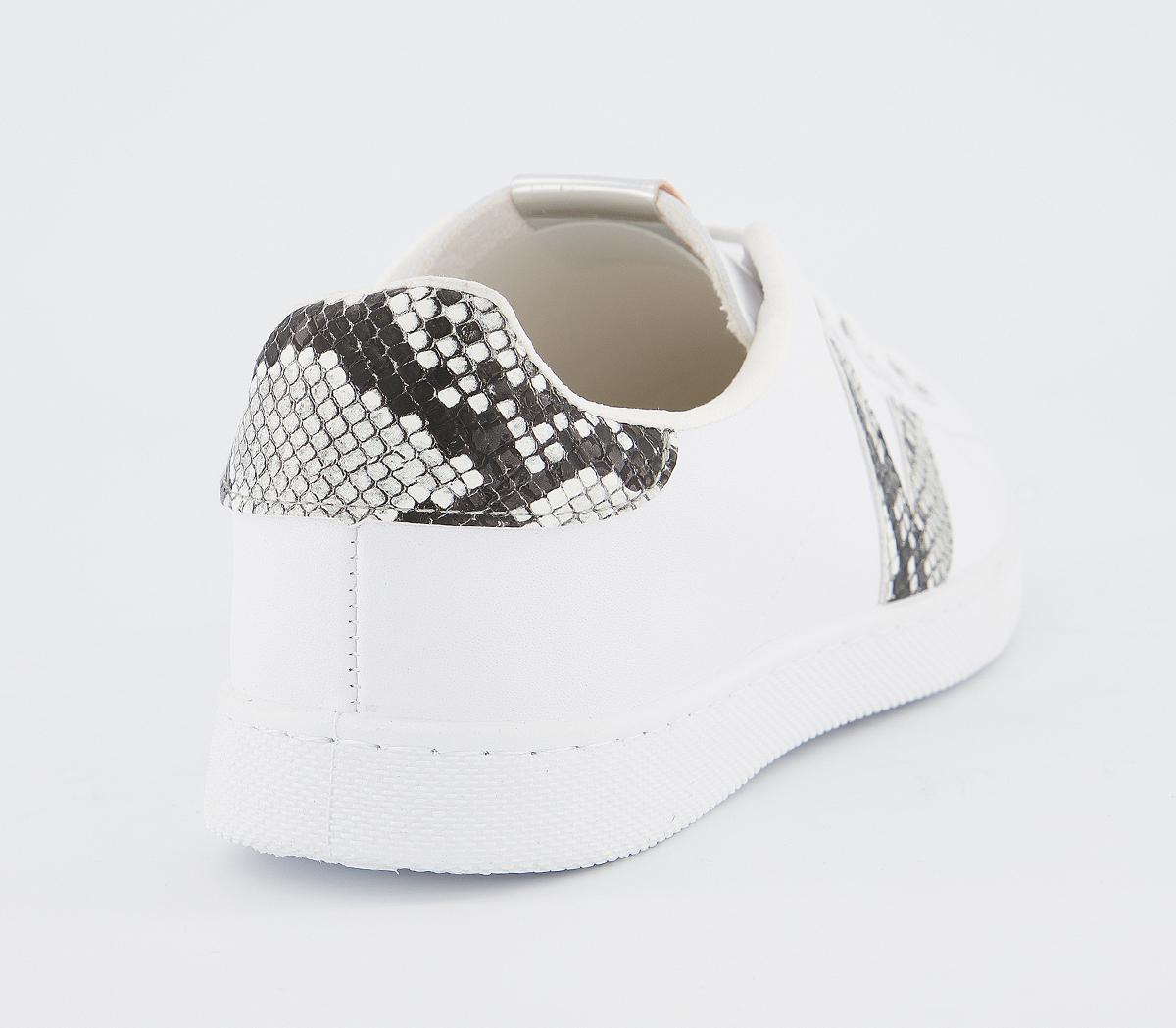 Victoria Tenis Trainers White Grey Reptile Hers Trainers 8097