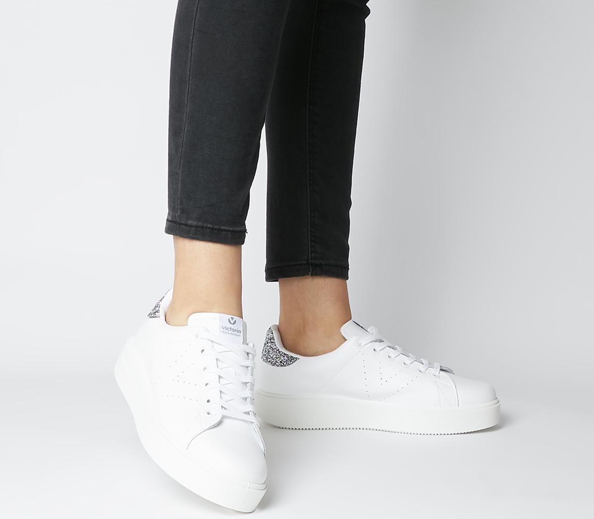 white trainers with sparkle