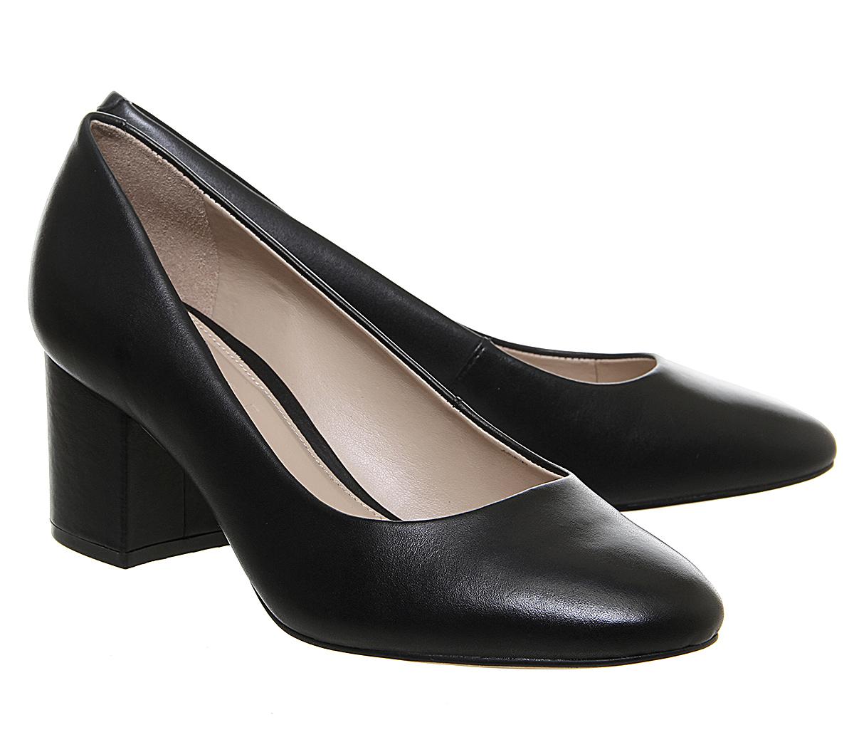 mid heel round toe pumps