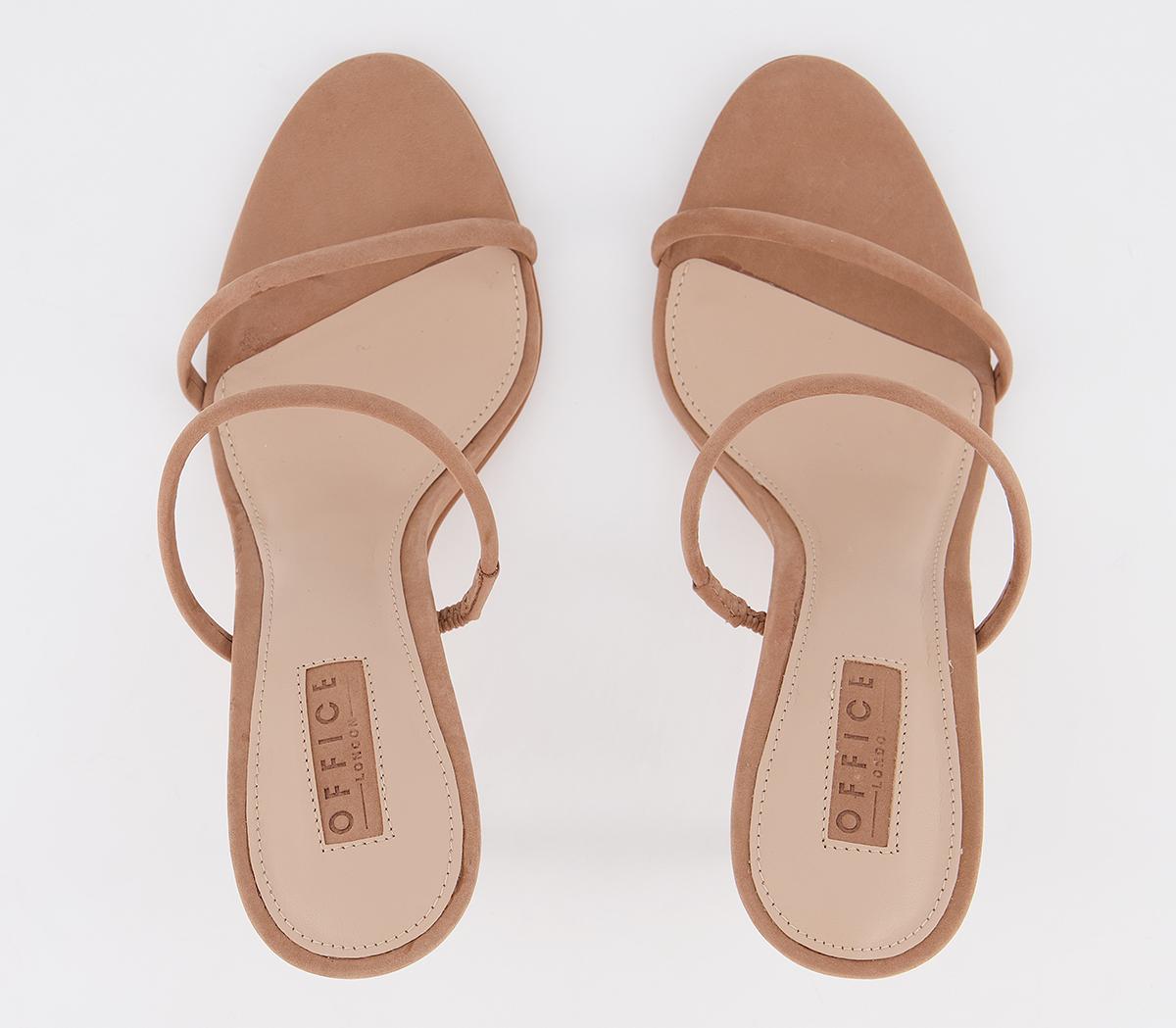 Office Hopscotch Tubular Mules Nude Nubuck High Heels