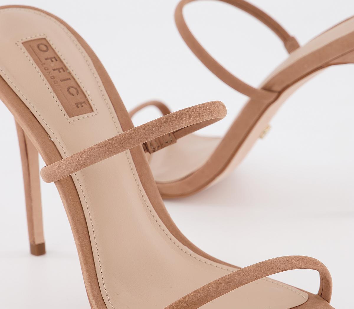 Office Hopscotch Tubular Mules Nude Nubuck High Heels