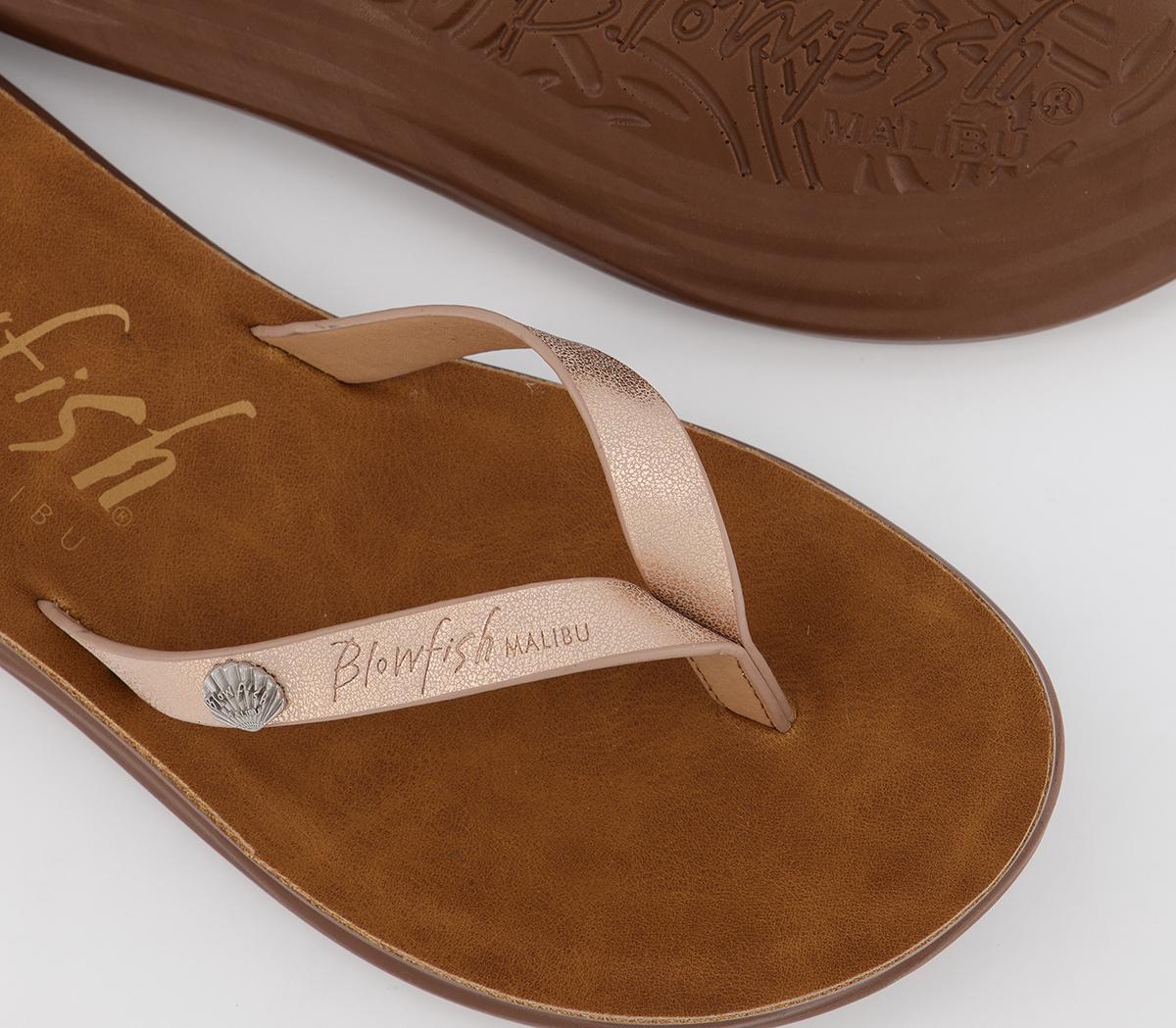 Blowfish Malibu Surf Toe Thong Sandals Rose Gold - Women’s Sandals