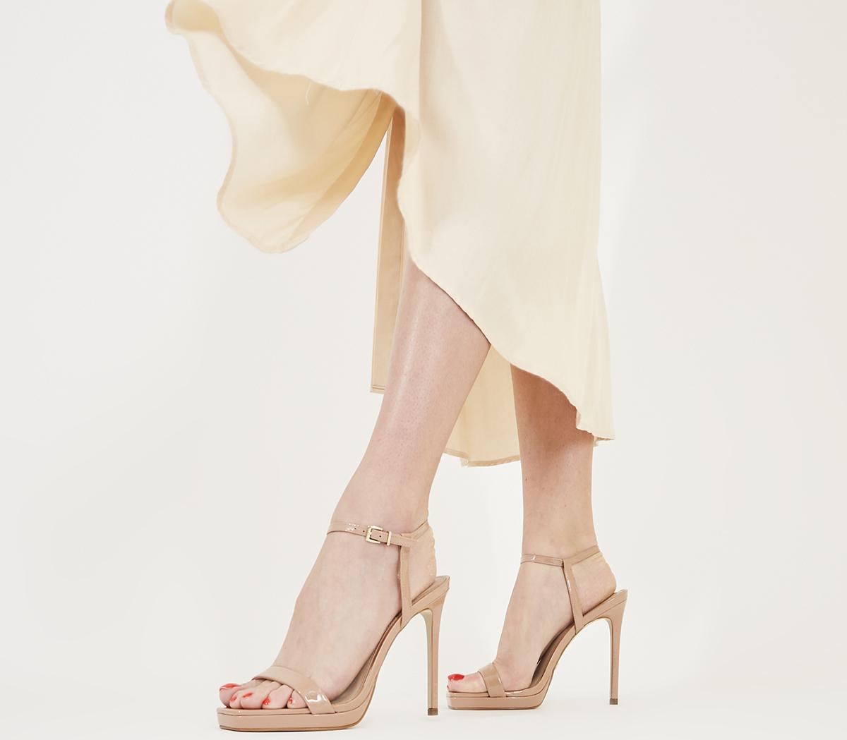 Office Harri Platform Sandal NUDE PATENT LEATHER,Naturfarben,Schwarz