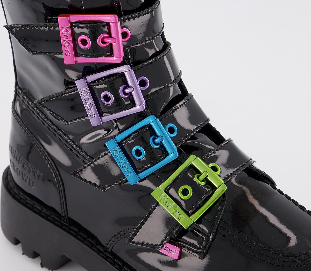 kickers kizziie cleated ankle boots in black