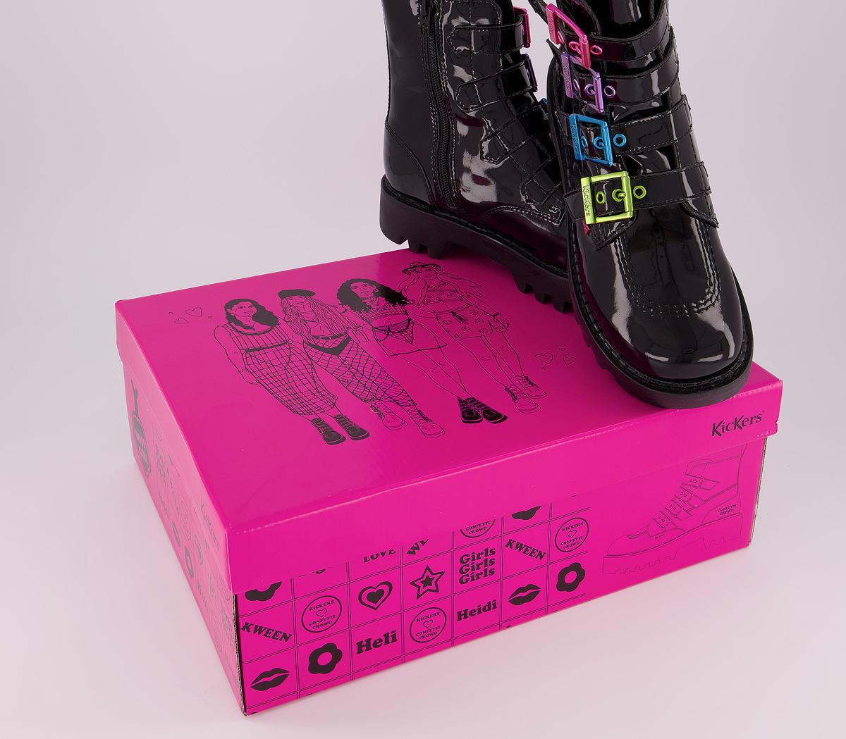 kickers kizziie cleated ankle boots in black