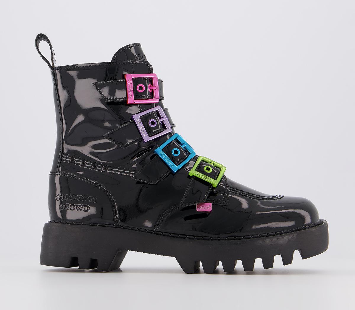 kickers kizziie cleated ankle boots in black
