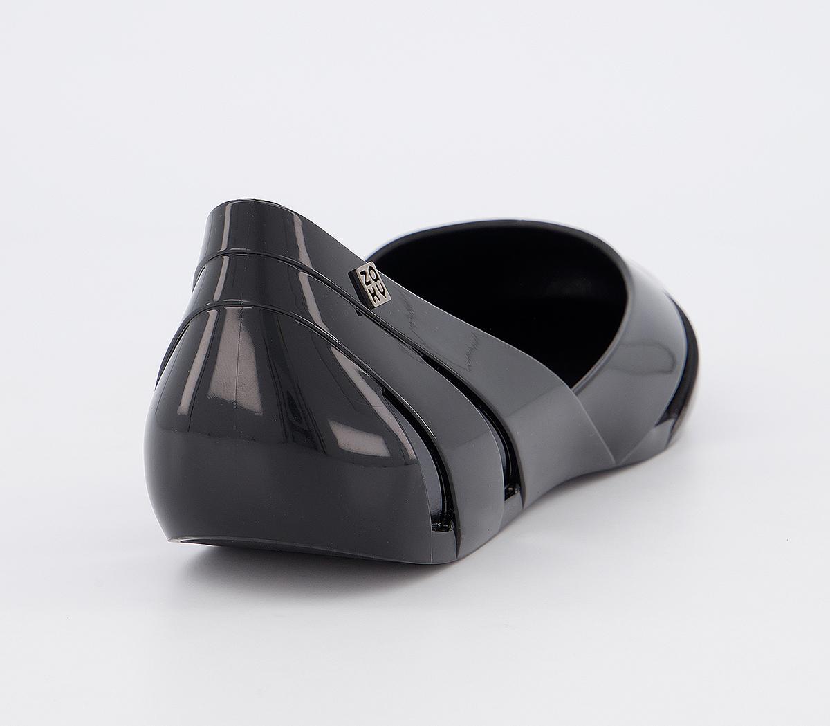 Zaxy Liquid Shell Flats Black Women's Vegan Shoes