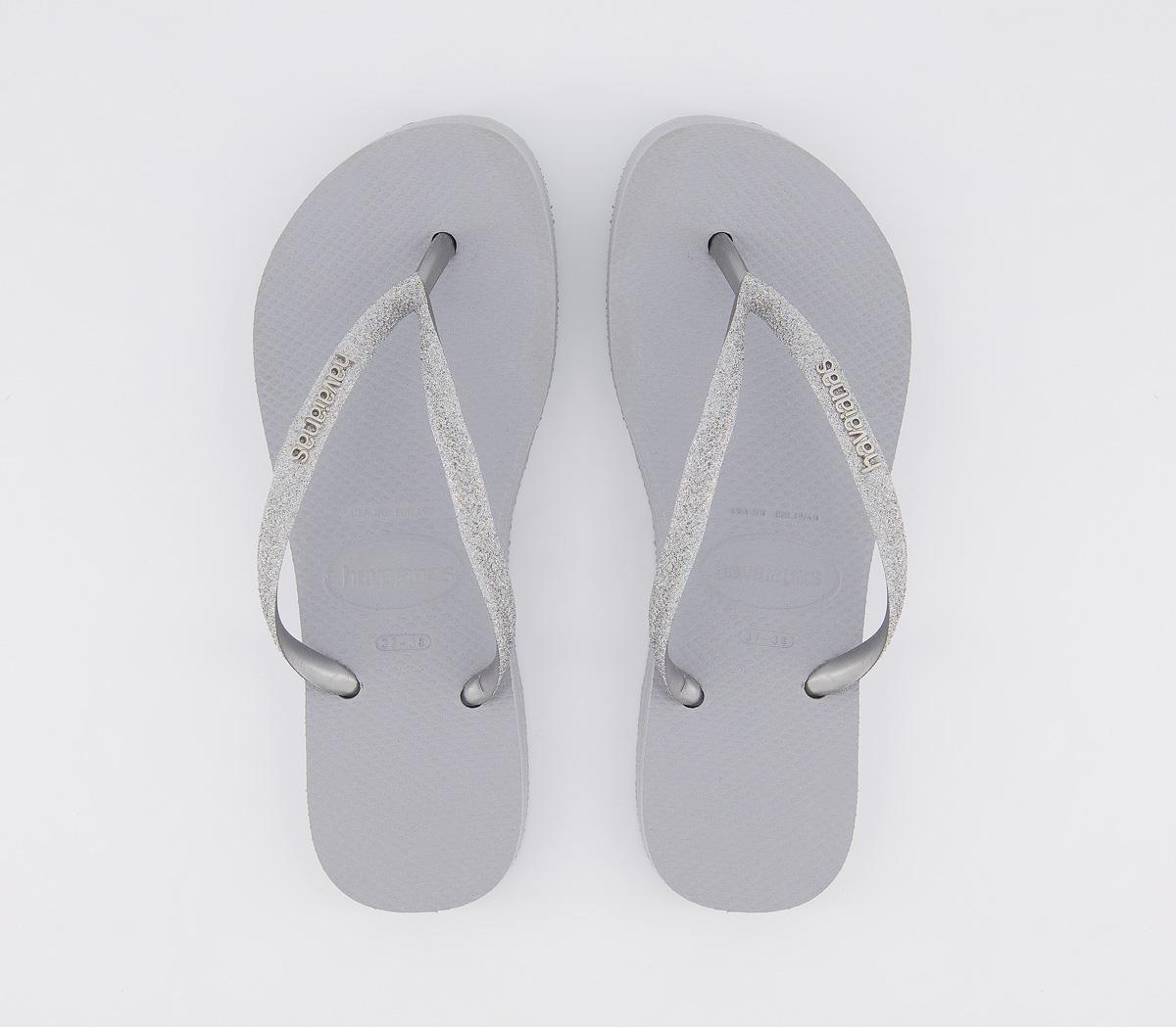 grey glitter havaianas