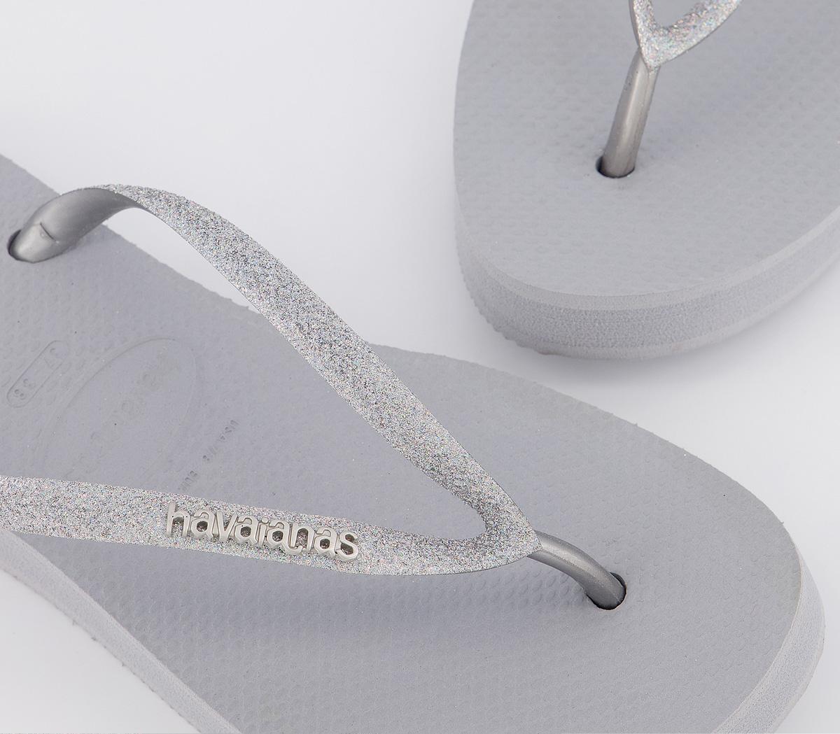 grey glitter havaianas