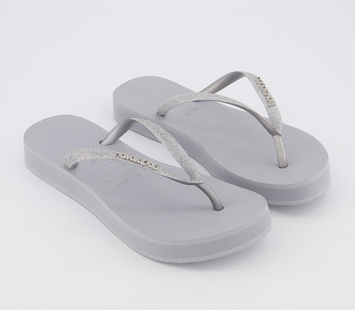 grey glitter havaianas