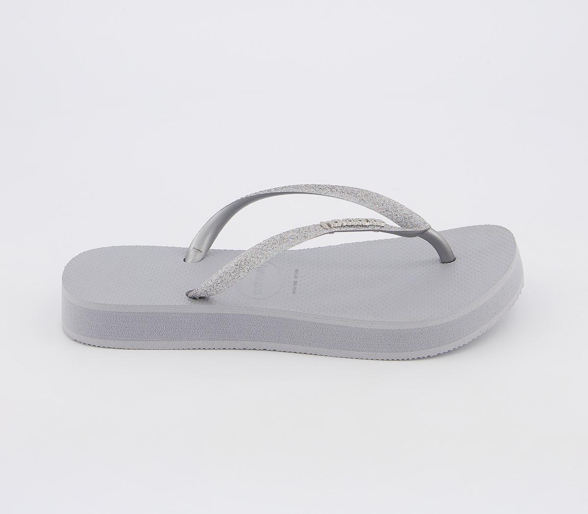 grey glitter havaianas