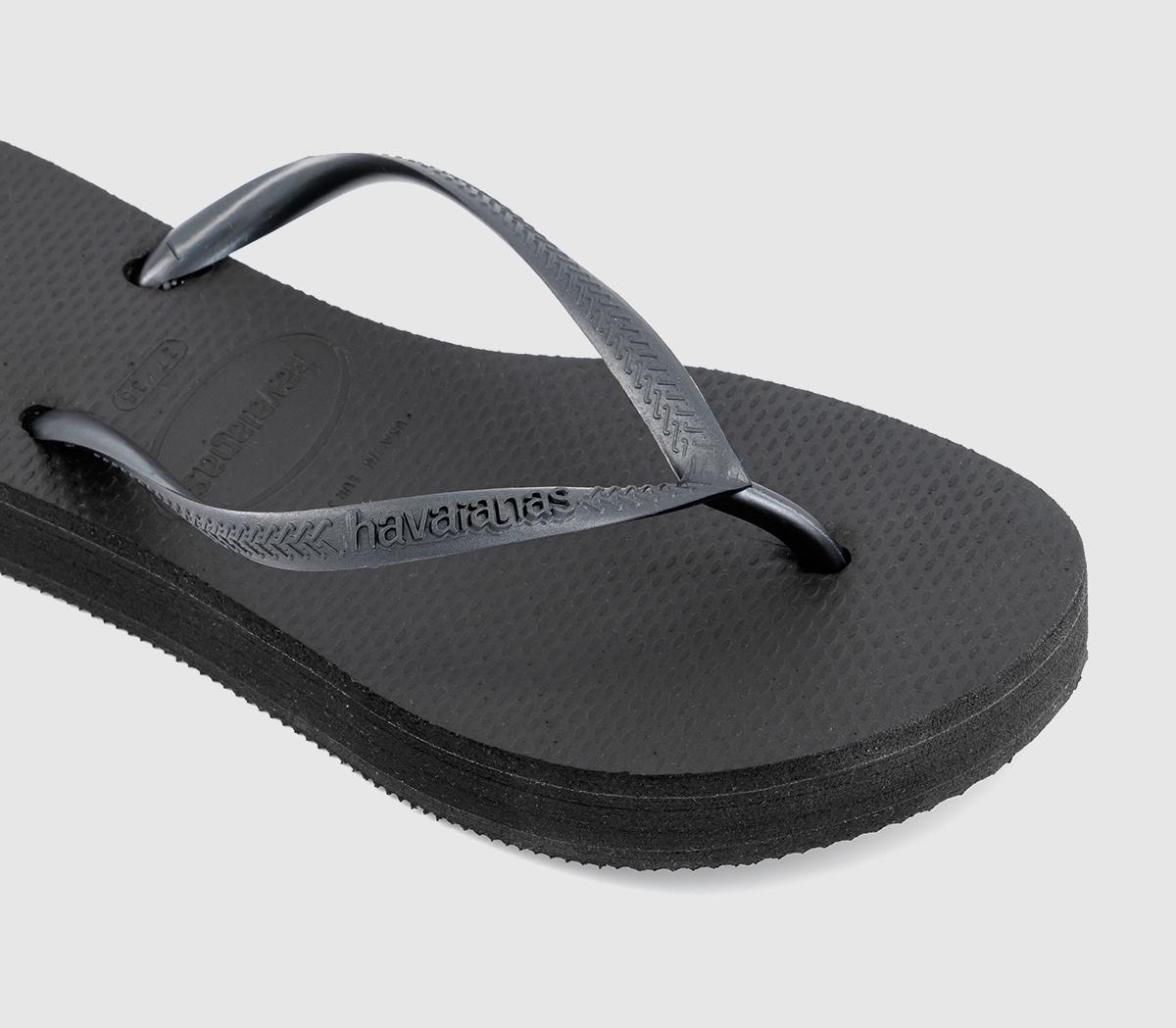 Havaianas Slim Platform Flip Flops Black - Women’s Sandals