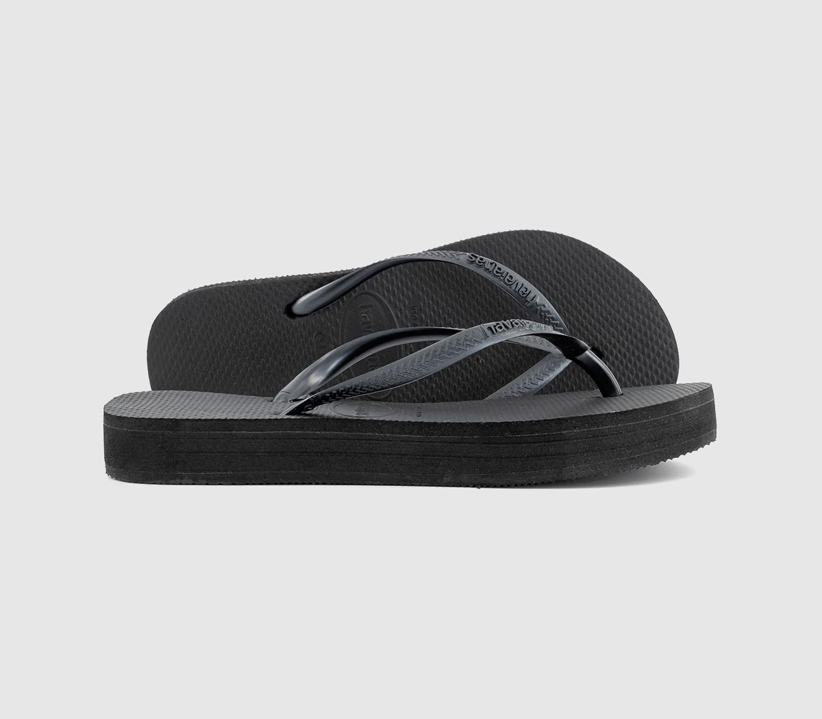 Havaianas Slim Platform Flip Flops Black - Women’s Sandals