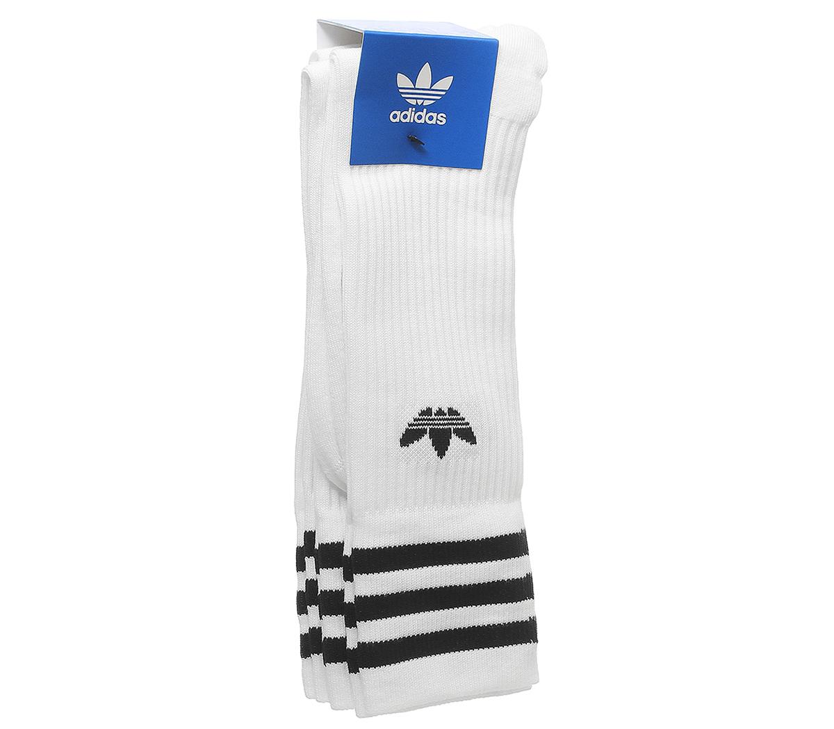 adidas Solid Crew Sock 3 Pack White 