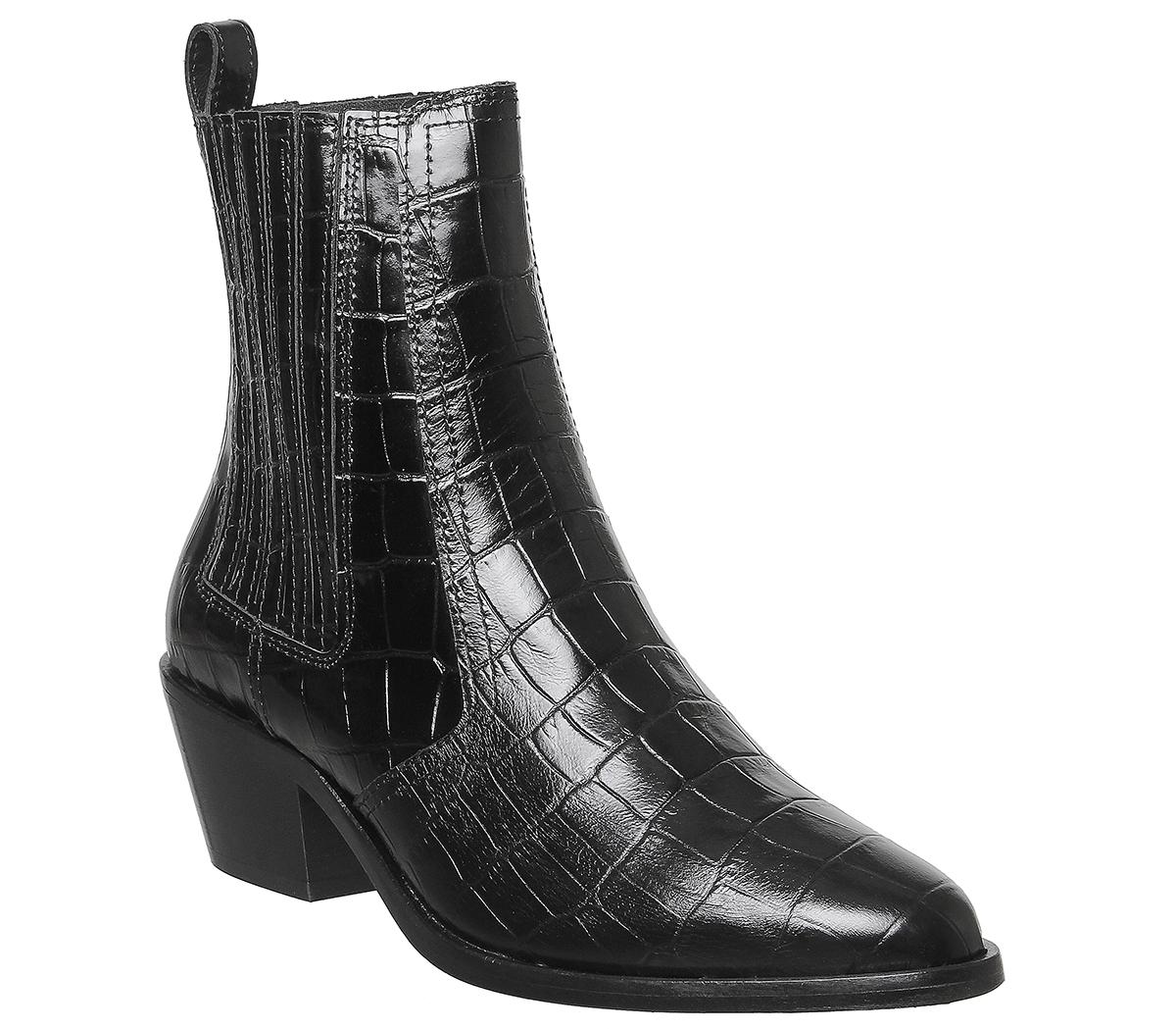 croco boots black