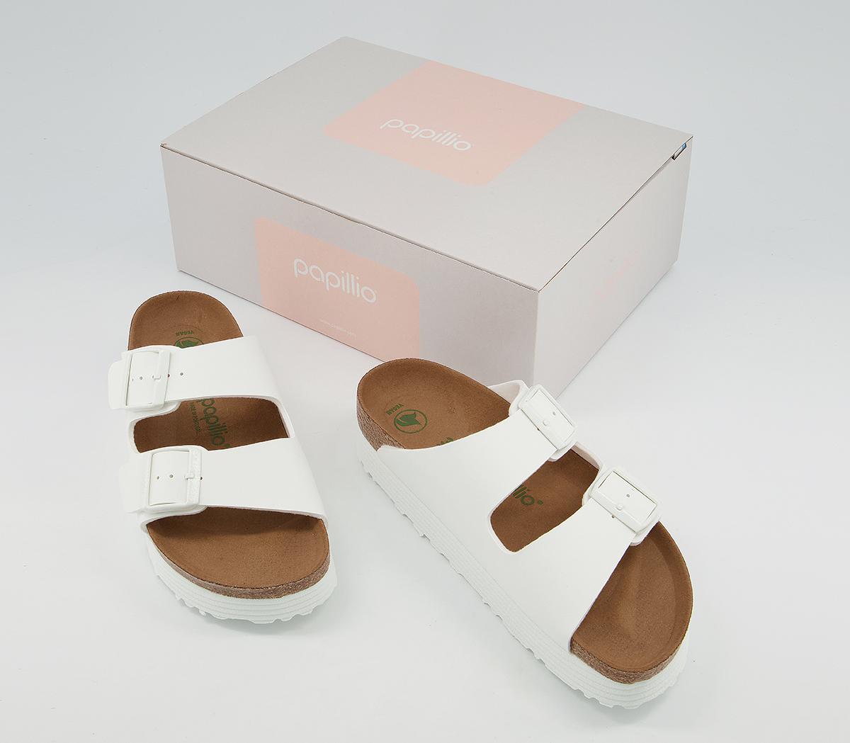 BIRKENSTOCK Papillio Arizona Platform Sandals White Vegan - Women’s Sandals