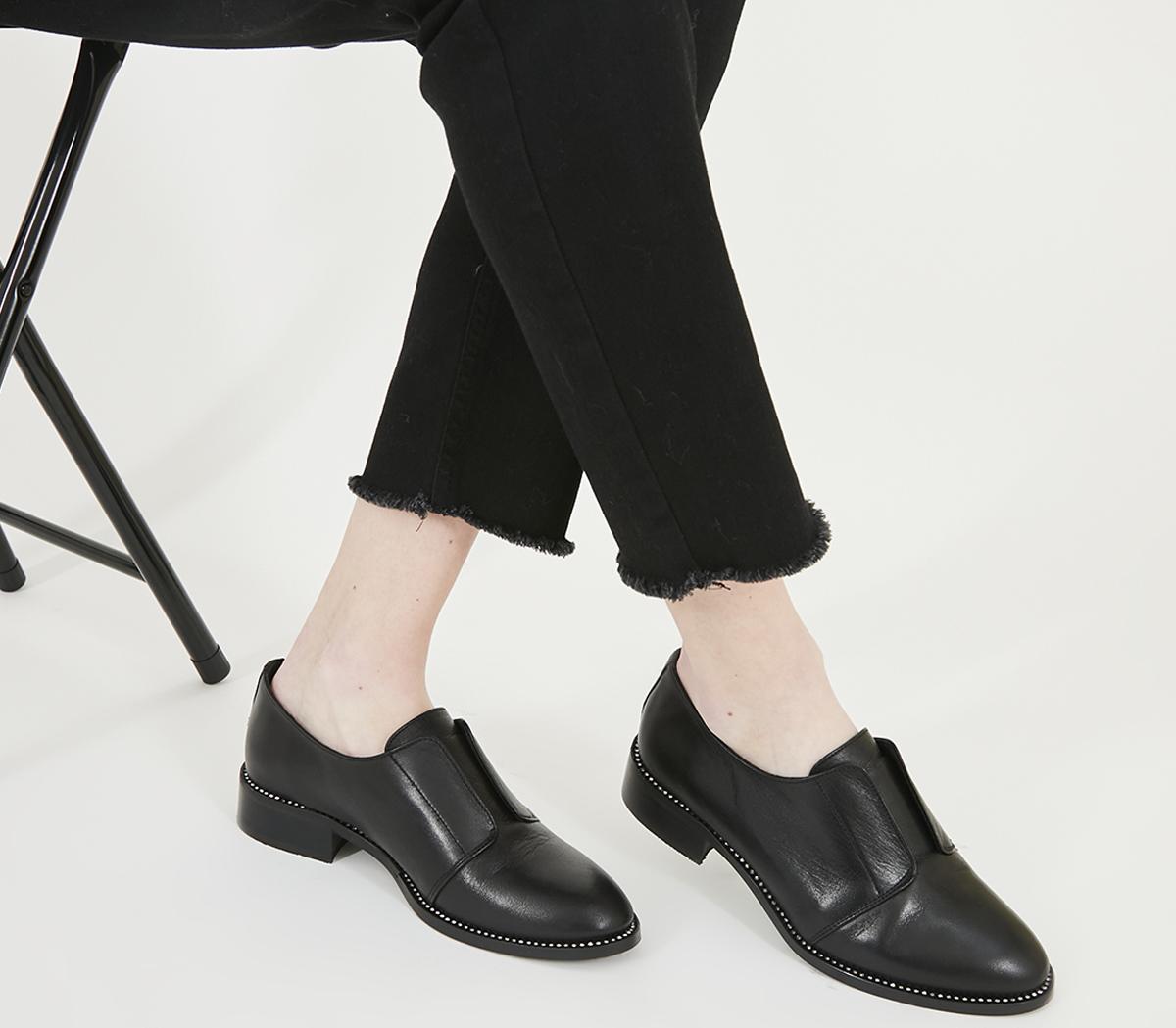 Office Flower Slip On Shoes Black 